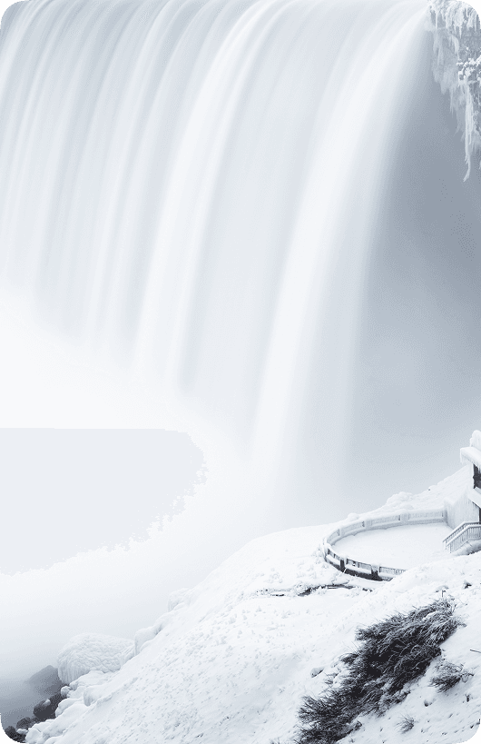 Frozen Niagara Falls in winter